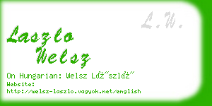 laszlo welsz business card